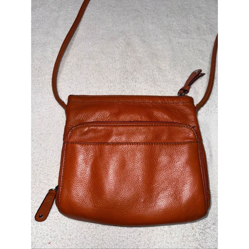 Tignanello Orange Gen Leather Small Crossbody Bag - Picture 7 of 11